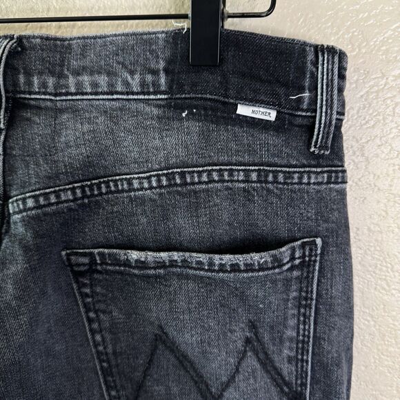 Mother Superior Jeans Womens 32 High Waisted Hiker Hover Washed Black Denim - Picture 8 of 15